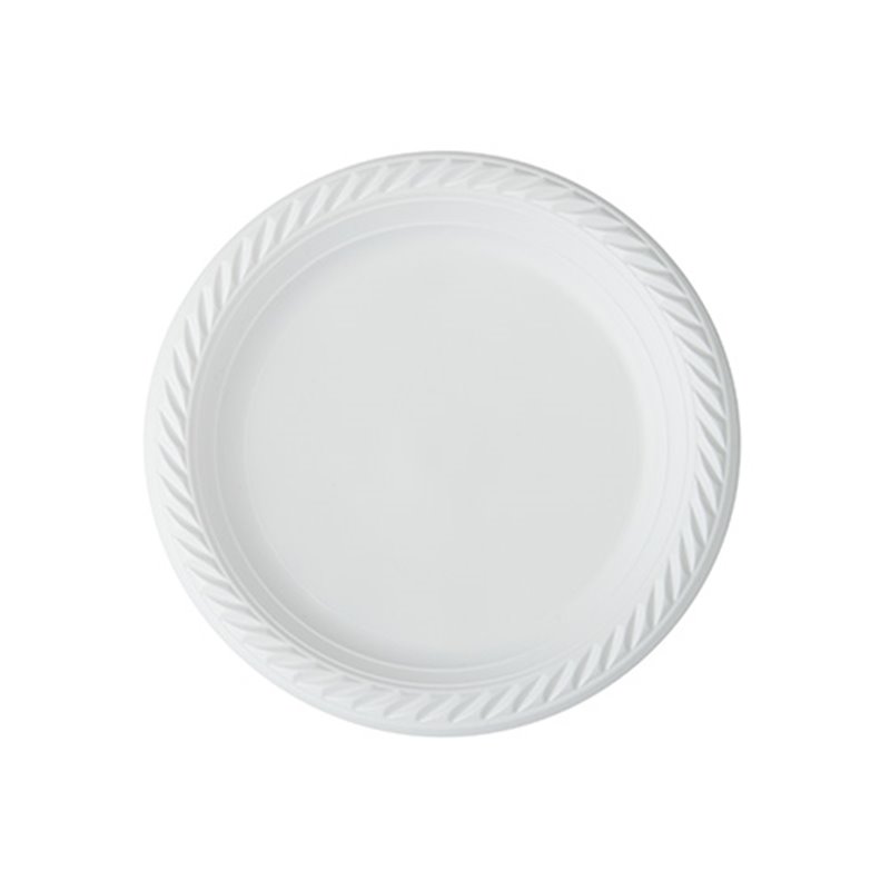 100 st Dekorativa Återanvändbara Tallrikar vita 18cm 100 st Dekorativa Återanvändbara Tallrikar vita 18cm