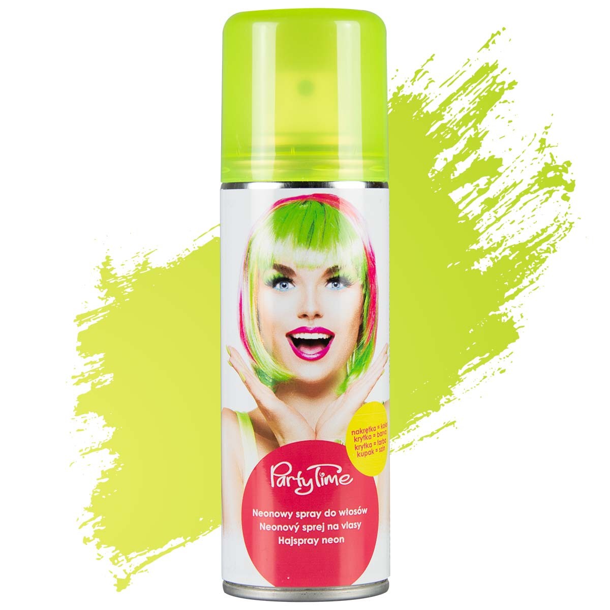 1 st. Färgstark Neon Gul Hårspray: Flexibel och Tvättbar Hårfärg Spray, 125 ml 1 st. Färgstark Neon Gul Hårspray: Flexibel och Tvättbar Hårfärg Spray, 125 ml