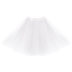 1 stk. Festlig Hvid Tylskørt - Tre-lags, 40 cm, Perfekt til Kostumer og Temafester 1 stk. Festlig Hvid Tylskørt - Tre-lags, 40 cm, Perfekt til Kostumer og Temafester