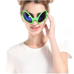 1 st Gr&ouml;na Alien festglas&ouml;gon - Rolig outfit, med en touch av festliga f&auml;rger