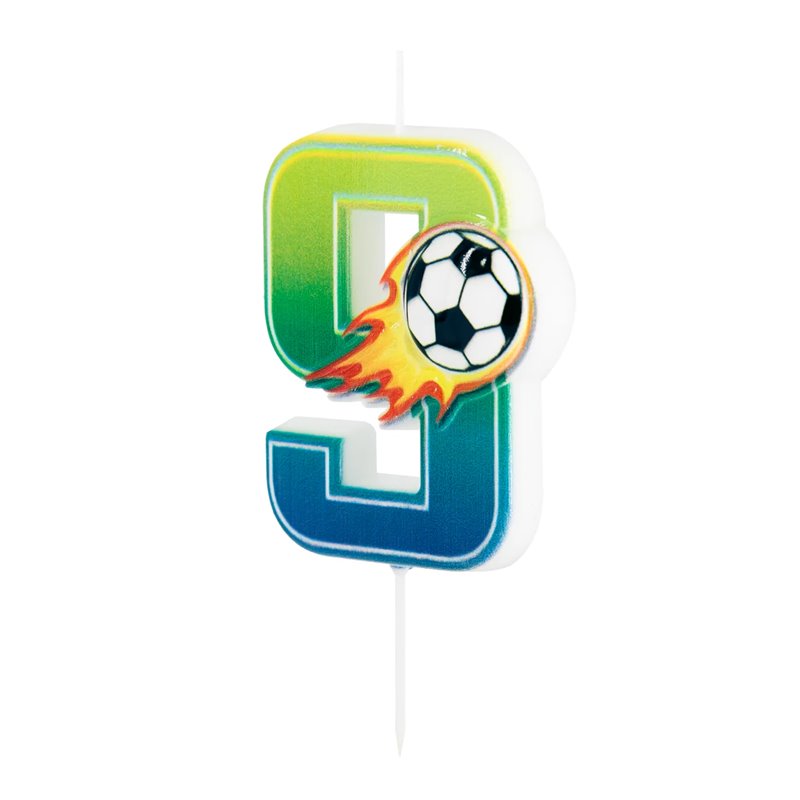 1 st. Födelsedagsljus Fotboll tårtljus nummer 9 1 st. Födelsedagsljus Fotboll tårtljus nummer 9