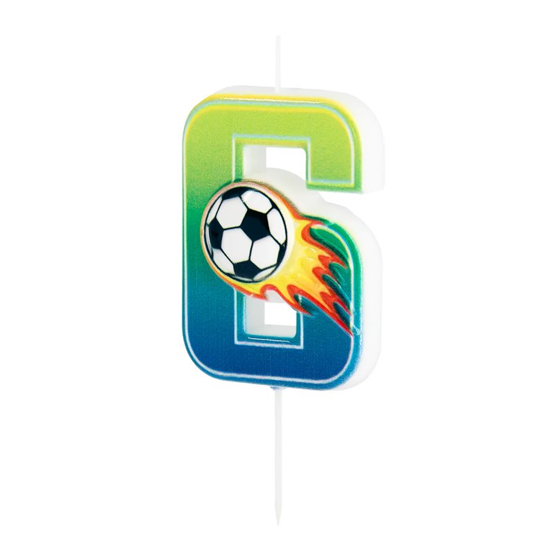 1 st. Födelsedagsljus Fotboll tårtljus nummer 6 1 st. Födelsedagsljus Fotboll tårtljus nummer 6