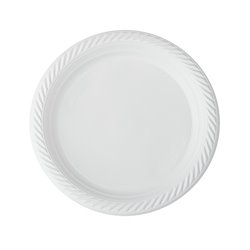 100 st Dekorativa Återanvändbara Tallrikar vita 22cm