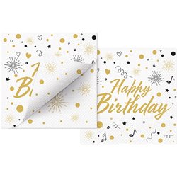 20 st. Happy Birthday frukostservetter - En vacker fin servett för födelsedagsfest 20 st. Happy Birthday frukostservetter - En vacker fin servett för födelsedagsfest