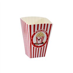 20 st. Popcornbägare Retro, röd och vit, 0,9 liter, enkla att montera, perfekta för evenemang, 167x69,5x55 mm