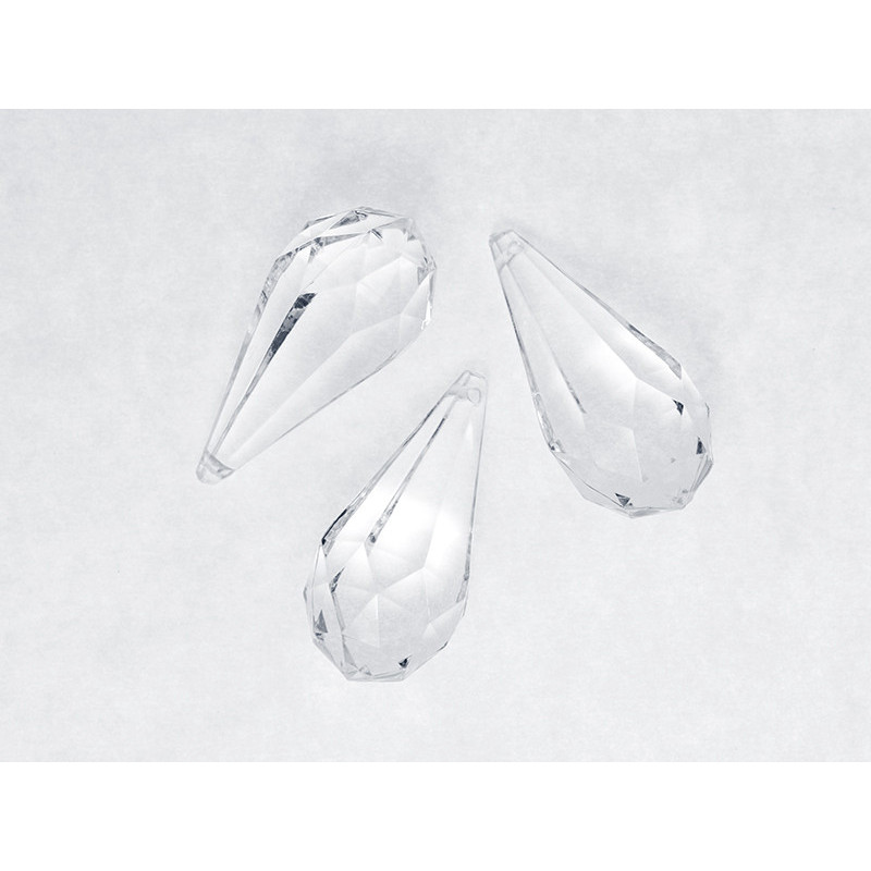 5 st. Kristallklara Pendanger Droppar, 23x51mm i Paket