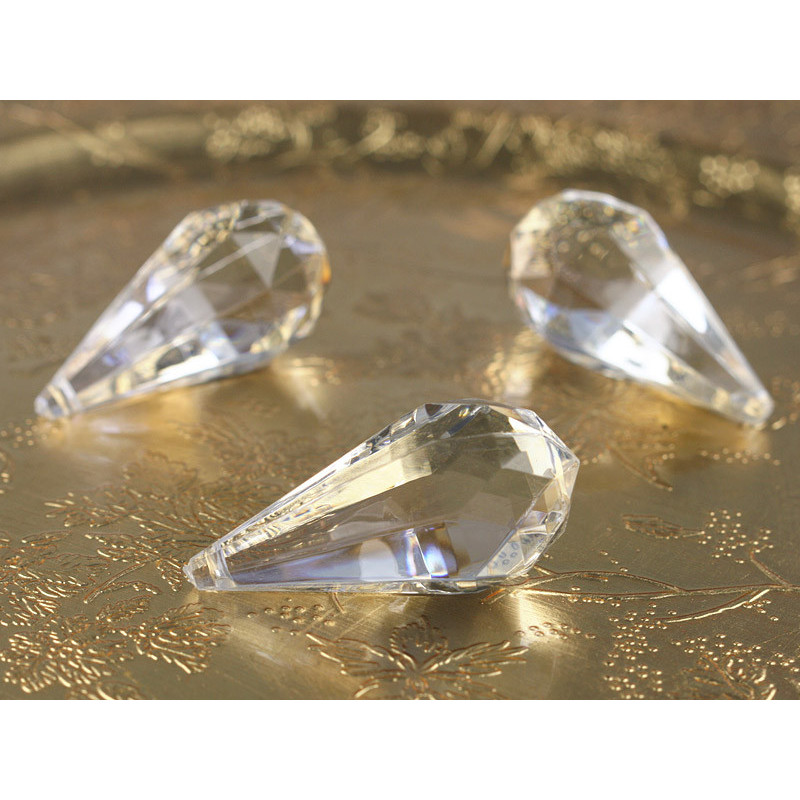 5 st. Kristallklara Pendanger Droppar, 23x51mm i Paket