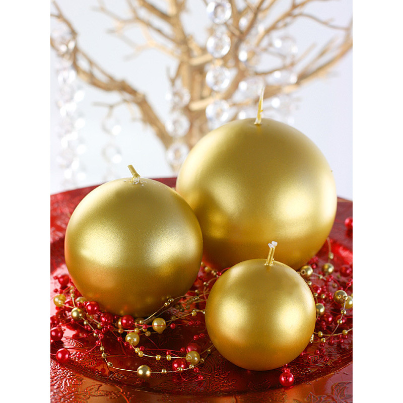 6 st Metallic klotljus 8 cm - Guld - Brinntid: 20 timmar
