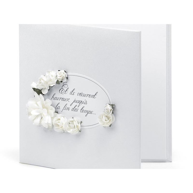 1 st. Pärlemor CD-fodral med Vita Blommor, 14x13.8cm - Sagolik Trädgårdssamling