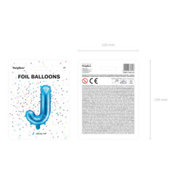 1 st. Stor Folieballong i bokstavsform 'J', Blå Färg, 35cm