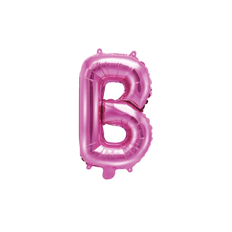 Hot pink B-bokstavsballong - ca 35 cm