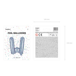 Holografisk W bokstavsballong - ca 35 cm
