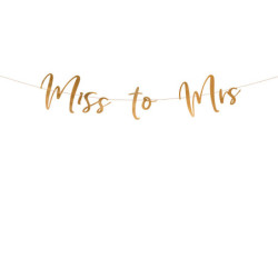 Möhippa banner - Miss till Mrs - Roséguld 18x76 cm