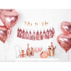 Möhippa banner - Miss till Mrs - Roséguld 18x76 cm