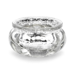 4 st. ljusstakar i spegelsilver, 3 cm höga, 6 cm breda