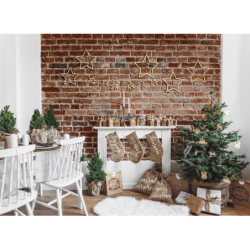 Merry Xmas banner av trä 17 x 87 cm
