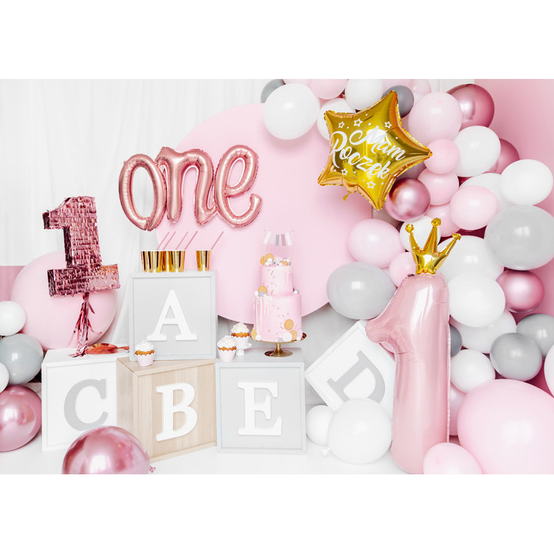 One - text 26" roséguld folieballong