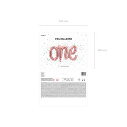 One - text 26" roséguld folieballong
