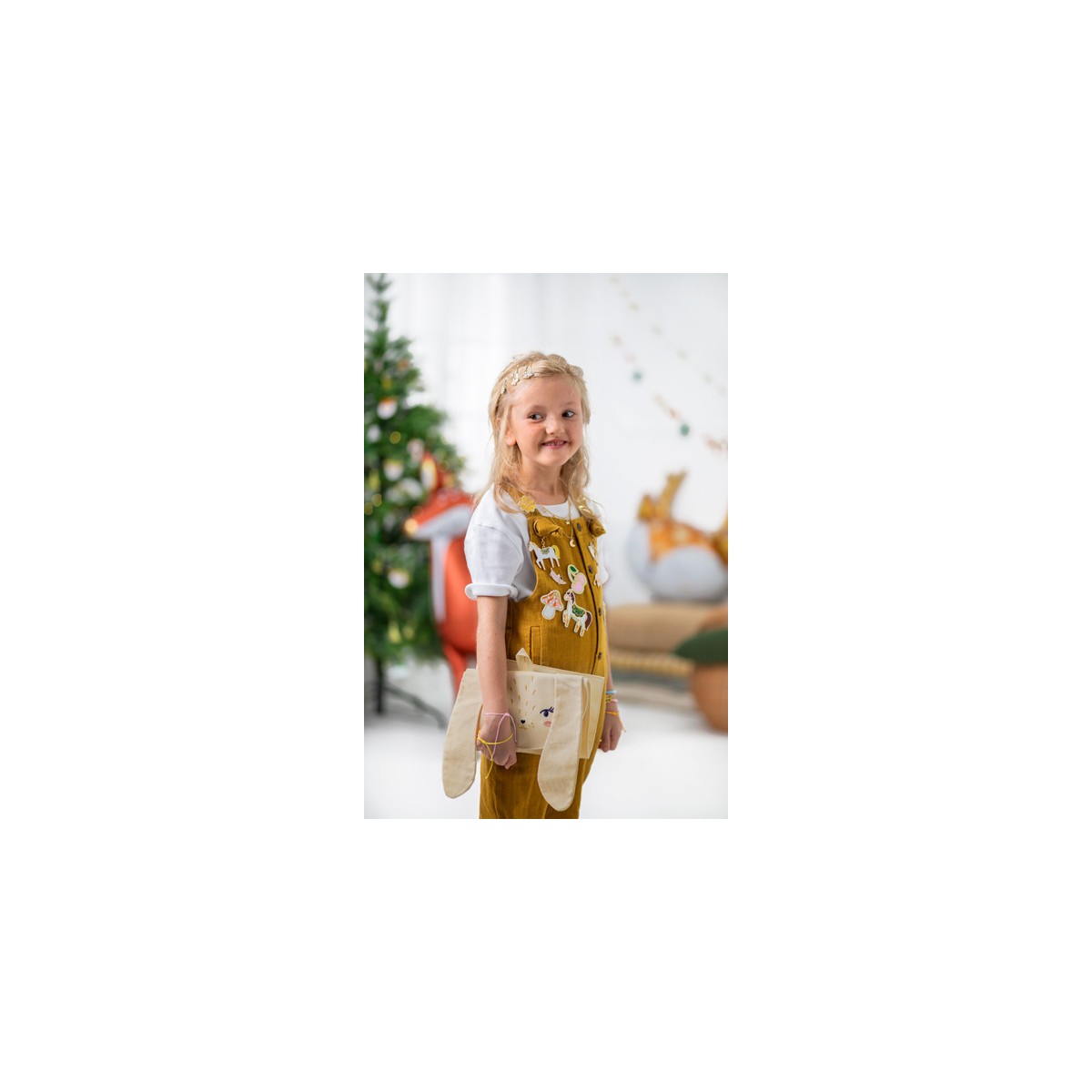 Julkalender med Kanin-Organizer mixf&auml;rgad 24x44 cm