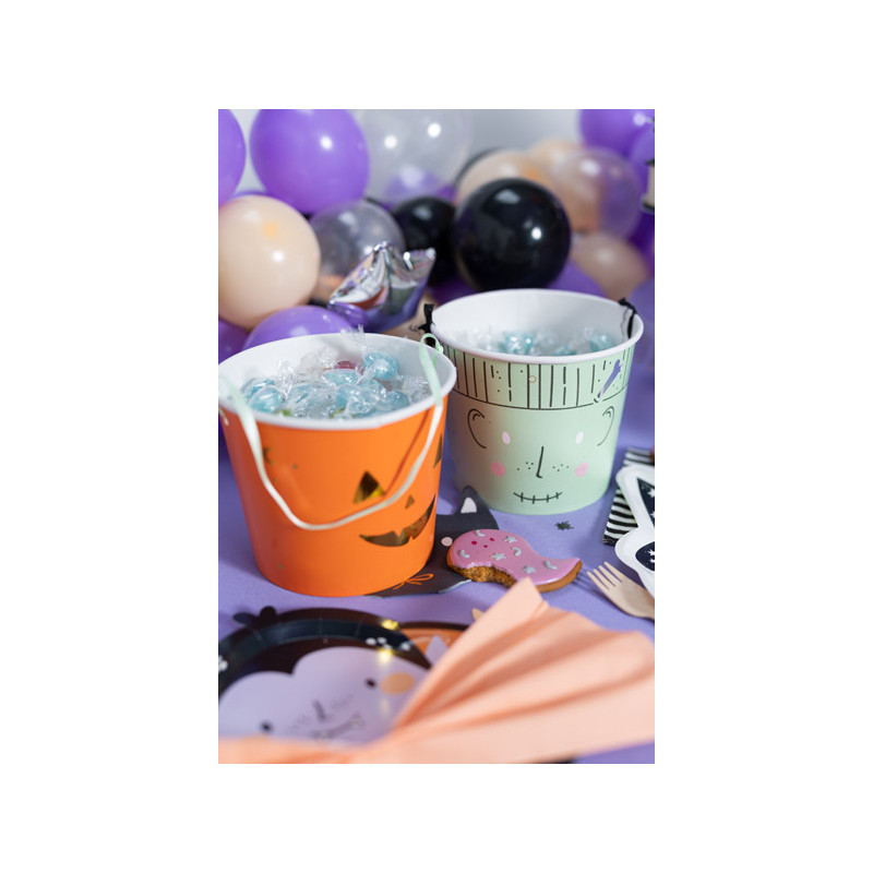 2 st. Halloween godis hinkar i blandade färger, 13,5 cm
