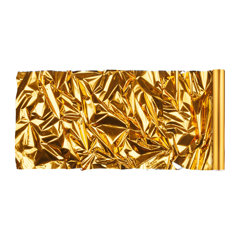 25 meter dekorativ metallisk folie, guld-silver, 50 cm bred