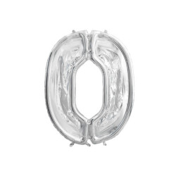 1 st. Silver nummer 0 ram för latexballonger, 126 cm, perfekt för födelsedagar och jubileer