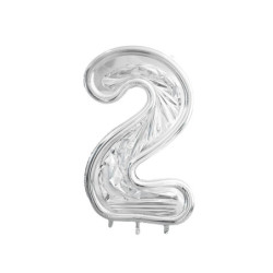 1 st Talram 2 för latexballonger, 126 cm, silver, DIY, födelsedag och jubileum