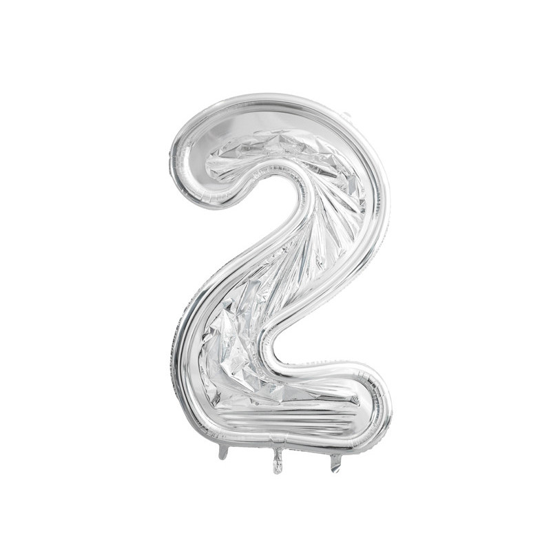 1 st Talram 2 för latexballonger, 126 cm, silver, DIY, födelsedag och jubileum