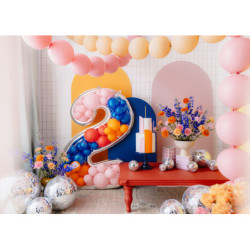 1 st Talram 2 för latexballonger, 126 cm, silver, DIY, födelsedag och jubileum