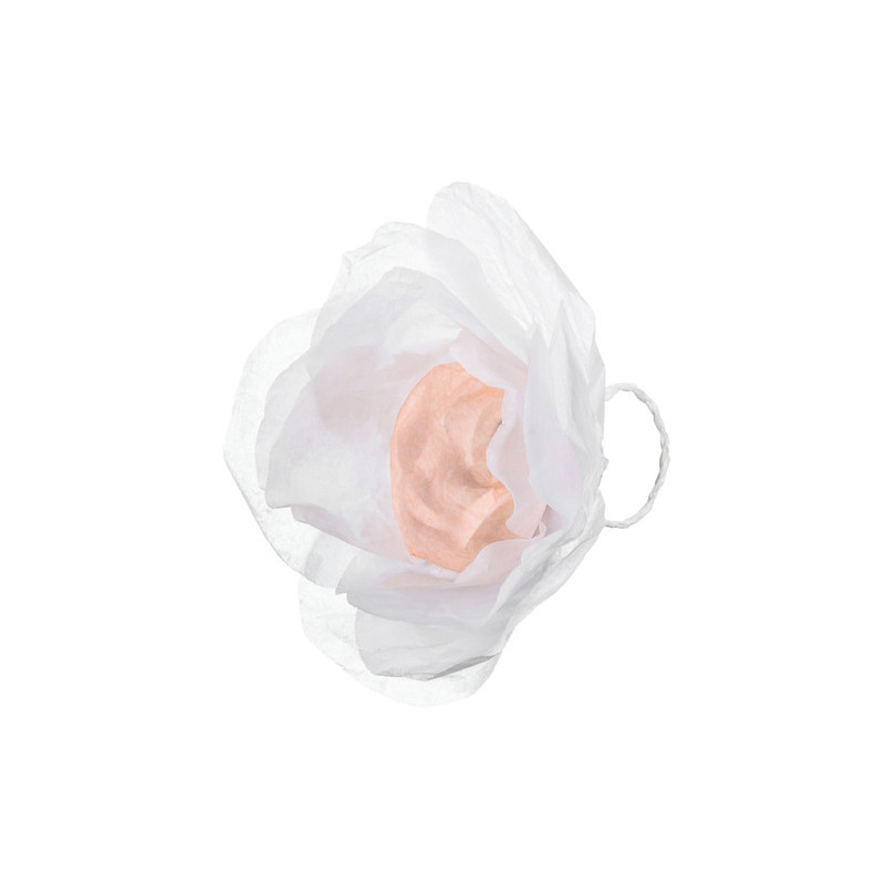 1 pkt. Handkastare blommor set, 7,5 cm diameter, vita, 10 st.