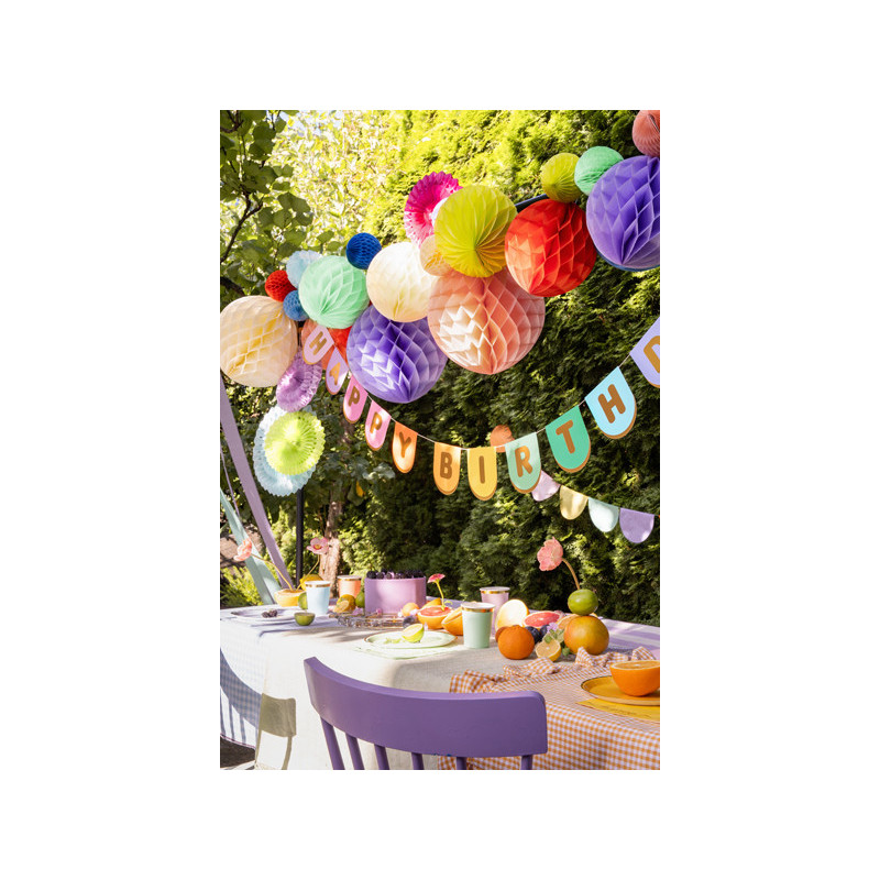 Honeycomb-boll ljus persikof&auml;rg papper 40 cm