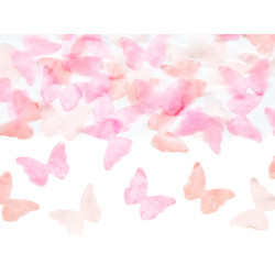 Gender Reveal Konfettirör - Rosa Fjärilar 20 cm (Neutral Omslag)