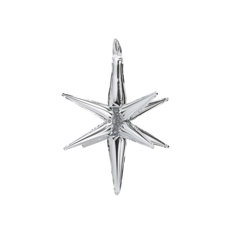 3D foil balloon Star, 105cm, silver 3D foil balloon Star, 105cm, silver
