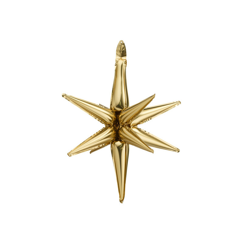 3D foil balloon Star, 105cm, gold 3D foil balloon Star, 105cm, gold