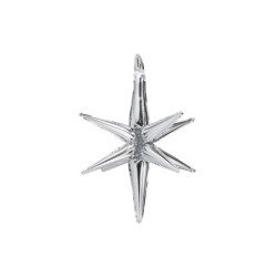 3D foil balloon Star, 70cm, silver 3D foil balloon Star, 70cm, silver