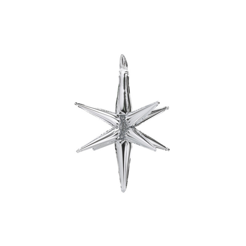 3D foil balloon Star, 50cm, silver 3D foil balloon Star, 50cm, silver