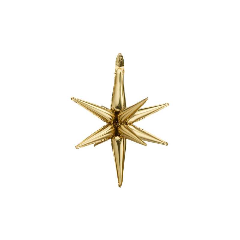3D foil balloon Star, 50cm, gold 3D foil balloon Star, 50cm, gold