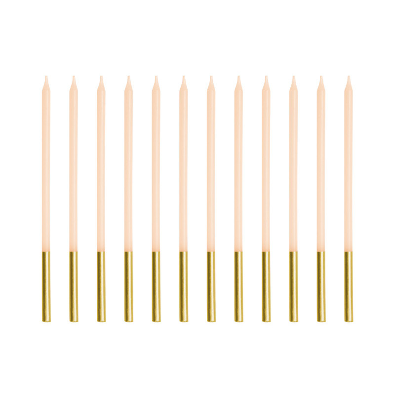 Plain birthday candles, beige, 14 cm (1 pkt / 12 pc.) Plain birthday candles, beige, 14 cm (1 pkt / 12 pc.)