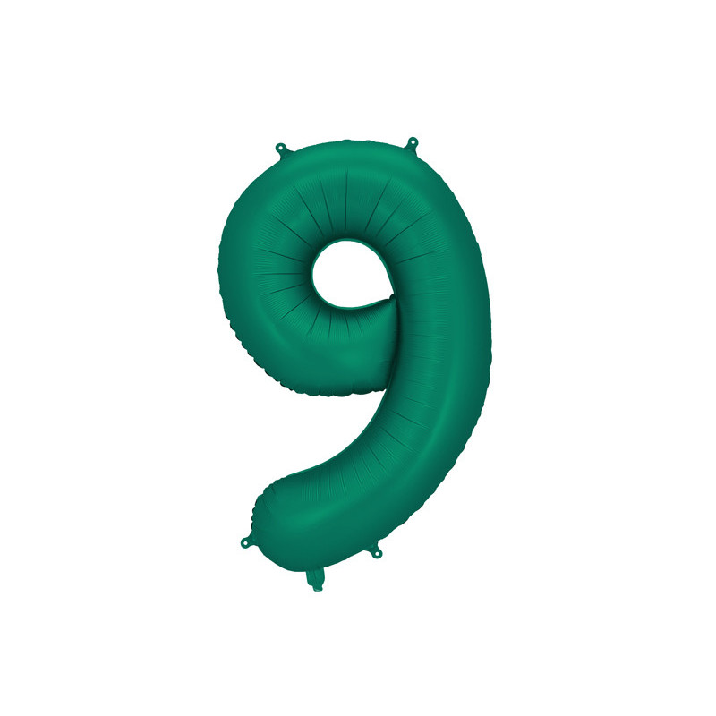 Foil Balloon Number ''9'', 86cm, Bottle Green Foil Balloon Number ''9'', 86cm, Bottle Green