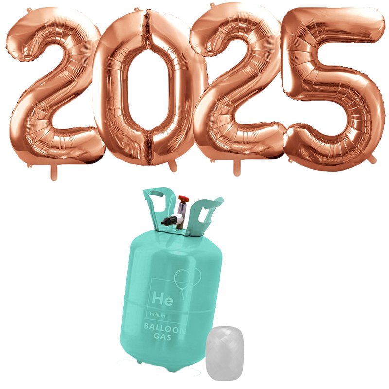 2025 Roséguld siffror 34" packade i set med Helium 2025 Roséguld siffror 34" packade i set med Helium