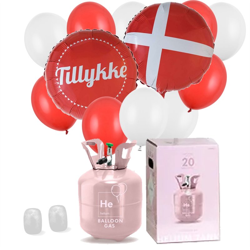 Helium Kit ballongas liten - inkl. 20 ballonger & snöre Helium Kit ballongas liten - inkl. 20 ballonger & snöre