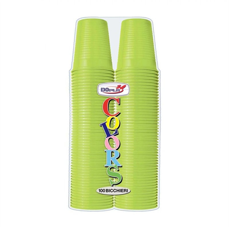 100 st Plastmuggar - grön 210 ml.