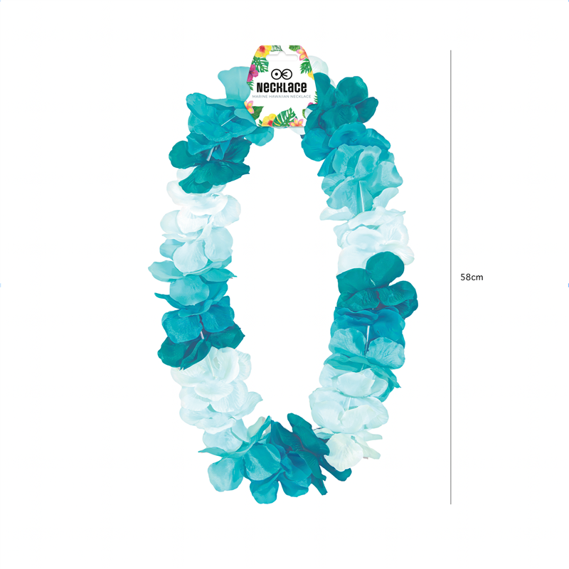 Hawaii Halsband Lila Vit och Grön Blomsterhalsband 45-50 cm Hawaii Halsband Lila Vit och Grön Blomsterhalsband 45-50 cm