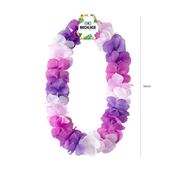 Hawaii Halsband Lila Vit och Grön Blomsterhalsband 45-50 cm Hawaii Halsband Lila Vit och Grön Blomsterhalsband 45-50 cm