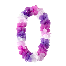Hawaii Halsband Lila Vit och Grön Blomsterhalsband 45-50 cm Hawaii Halsband Lila Vit och Grön Blomsterhalsband 45-50 cm