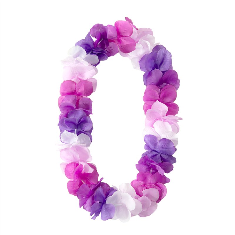 Hawaii Halsband Lila Vit och Grön Blomsterhalsband 45-50 cm Hawaii Halsband Lila Vit och Grön Blomsterhalsband 45-50 cm