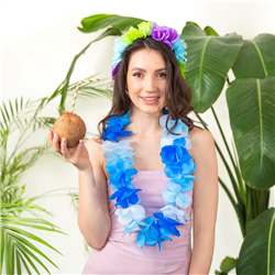 Hawaii Halsband Lila Vit och Grön Blomsterhalsband 45-50 cm Hawaii Halsband Lila Vit och Grön Blomsterhalsband 45-50 cm
