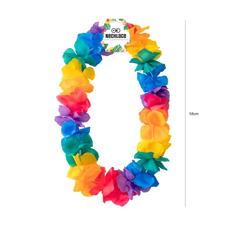 Hawaii Halsband Lila Vit och Grön Blomsterhalsband 45-50 cm Hawaii Halsband Lila Vit och Grön Blomsterhalsband 45-50 cm