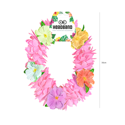 1 st. Hawaii Hårband, orange och rosa, 20 cm, elastisk blomsterkrans för festlig utklädnad och dekoration 1 st. Hawaii Hårband, orange och rosa, 20 cm, elastisk blomsterkrans för festlig utklädnad och dekoration