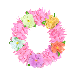 1 st. Hawaii Hårband, orange och rosa, 20 cm, elastisk blomsterkrans för festlig utklädnad och dekoration 1 st. Hawaii Hårband, orange och rosa, 20 cm, elastisk blomsterkrans för festlig utklädnad och dekoration